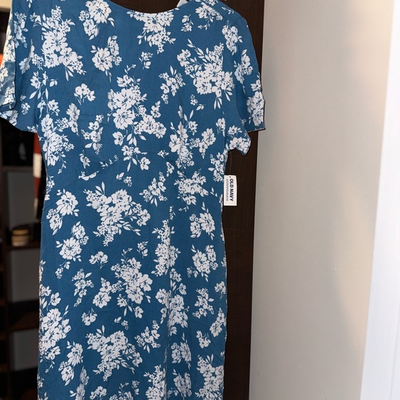 NWT - Old Navy Blue Floral Midi Dress - Picture 1 of 3